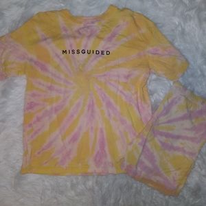 Missguided/ Playboy Shirt & Biker Short Set